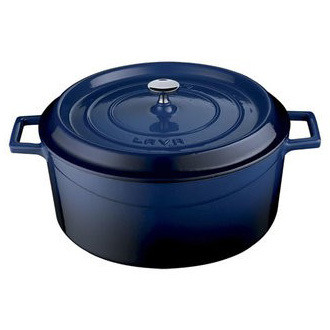 

Кастрюля чугунная 24см (4,5л) LAVA BLUE LVYTC24K2B