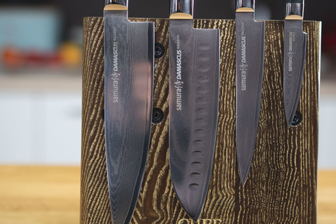 Комплект из 4 ножей Samura Damascus и подставки