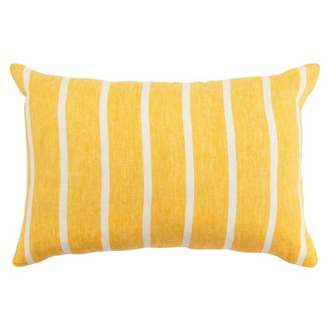 Чехол на подушку декоративный в полоску горчичного цвета из коллекции Essential, 40х60 см Tkano TK21-CC0006