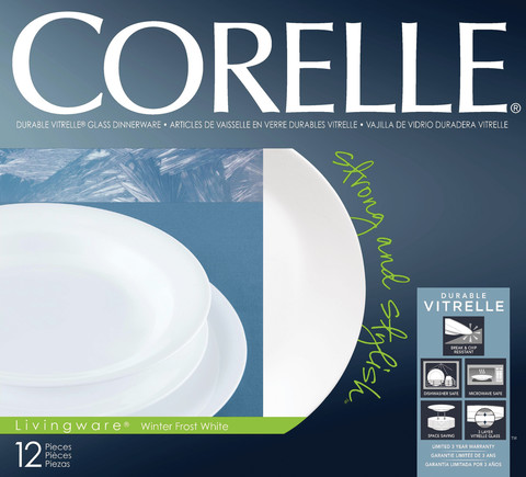 Набор посуды 12 предметов Corelle Winter Frost White 1114097