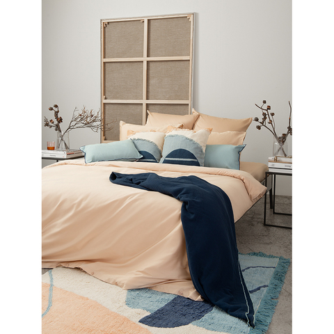 Комплект постельного белья двуспальный из сатина бежево-розового цвета из коллекции Essential Tkano TK20-DC0048