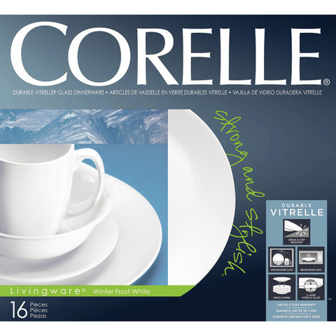 Набор посуды 16 предметов Corelle Winter Frost White 6022003