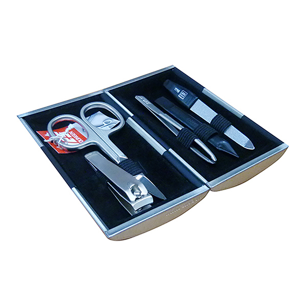 

Маникюрный набор Yes, 5 предметов, цвет серебристый/черный, металлический футляр 9312GAR