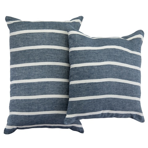 Чехол на подушку декоративный в полоску темно-синего цвета из коллекции Essential, 40х60 см Tkano TK21-CC0005