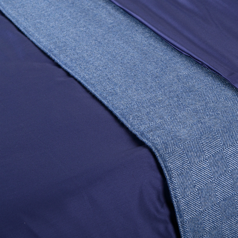 Плед из шерсти мериноса синего цвета из коллекции Essential, 130х180 см Tkano TK19-TH0008