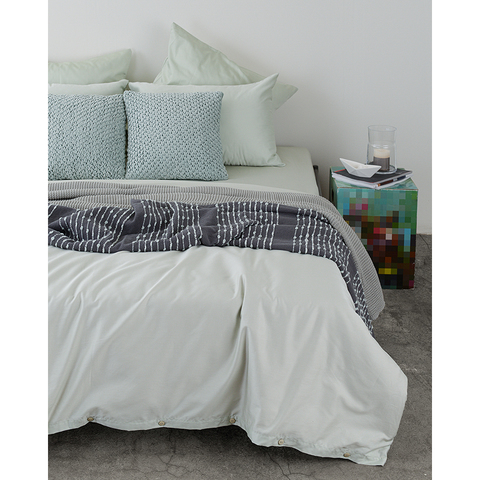 Комплект постельного белья двуспальный из сатина мятного цвета из коллекции Wild Tkano TK20-DC0038