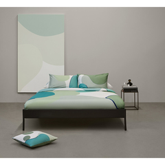 Комплект постельного белья двуспальный из сатина мятного цвета с авторским принтом из коллекции Freak Fruit Tkano TK20-DC0053