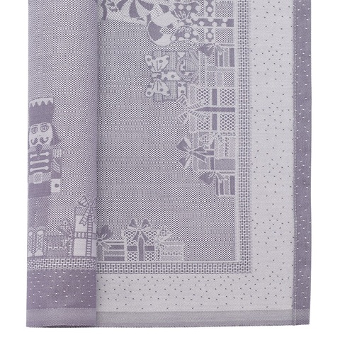 Салфетка из хлопка фиолетово-серого цвета с рисунком Щелкунчик, New Year Essential, 53х53см Tkano TK21-NA0015
