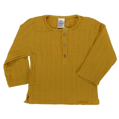 Рубашка из хлопкового муслина горчичного цвета из коллекции Essential 18-24M Tkano TK20-KIDS-SHI0002