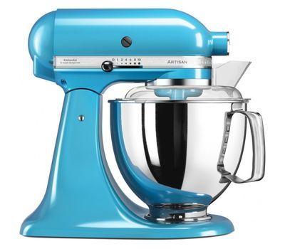 

Миксер планетарный бытовой 4,83л KitchenAid (4 насадки, 2 чаши) (Голубой кристалл) 5KSM175PSECL