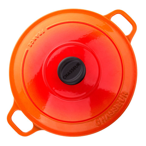 Кастрюля с крышкой чугунная 22 см (3,1л), с эмалированным покрытием, CHASSEUR Orange (цвет: оранжевый) арт. 372207