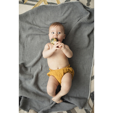 Шорты для новорожденных из хлопкового муслина горчичного цвета из коллекции Essential 3-6M Tkano TK20-KIDS-SHB0001