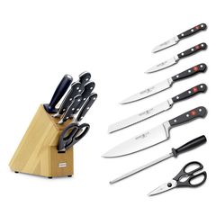 Набор из 5 кухонных ножей, ножниц, мусата и подставки WUSTHOF Classic (Золинген) арт. 9835-200