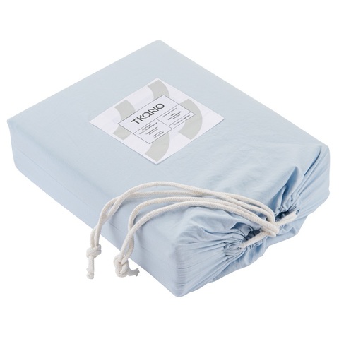 Комплект постельного белья двуспальный небесно-голубого цвета из органического стираного хлопка из коллекции Essential Tkano TK20-BLI0005