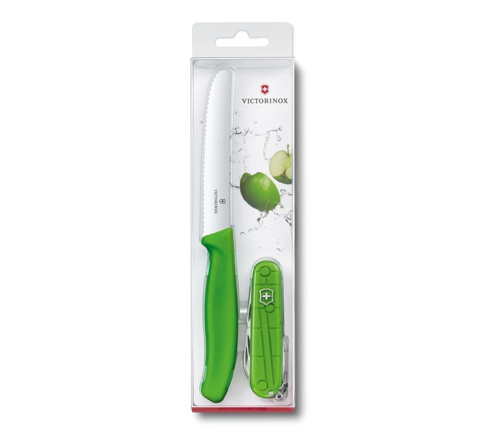 

Набор Victorinox Color Twins зеленый (нож для овощей+ Spartan) 8 см, 12 функ 1.8901.L4