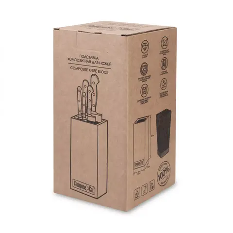 Подставка для кухонных ножей графитовый дым 11х24 см. ComposeEat Elegance арт. PDN113146OA4