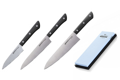 3 ножа Samura HARAKIRI и точильный камень Samura SWS-1000
