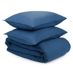 Комплект постельного белья двуспальный темно-синего цвета из органического стираного хлопка из коллекции Essential Tkano TK20-BLI0001