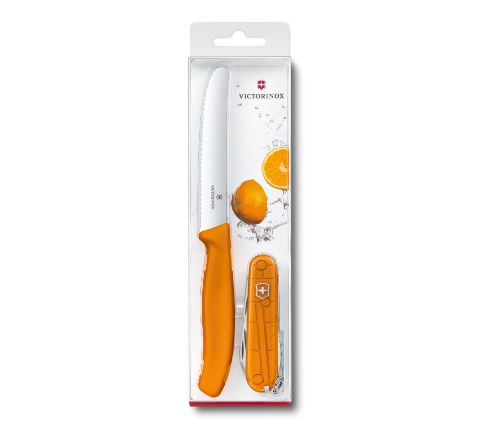 

Набор Victorinox Color Twins оранжевый (нож для овощей+ Spartan) 8 см, 12 функ 1.8901.L9