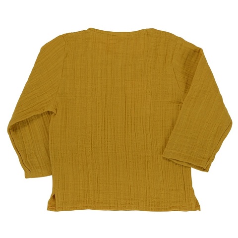 Рубашка из хлопкового муслина горчичного цвета из коллекции Essential 24-36M Tkano TK20-KIDS-SHI0003