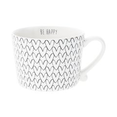 Кружка White Нeart Pattern Black Bastion Collections RJ/CUP 015 BL