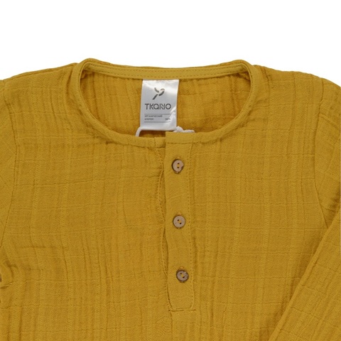 Рубашка из хлопкового муслина горчичного цвета из коллекции Essential 24-36M Tkano TK20-KIDS-SHI0003
