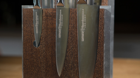Комплект из 6 ножей Samura BAMBOO и коричневой подставки