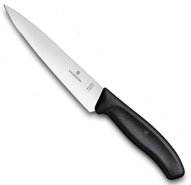 

Нож Victorinox разделочный 19 см, черный 6.8003.19