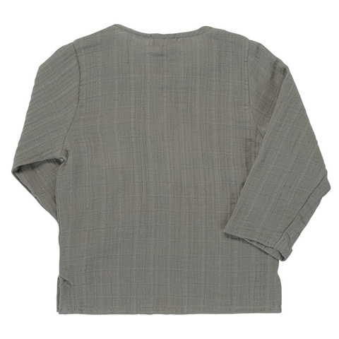Рубашка из хлопкового муслина серого цвета из коллекции Essential 12-18M Tkano TK20-KIDS-SHI0006
