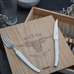 Набор столовых приборов для стейка на 6 персон, 12 предм., CRISTEMA Texas, в деревянной коробке