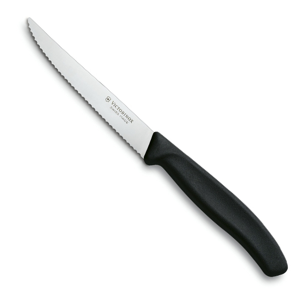 

Нож Victorinox для стейка 11 см волнистое, черный 5.1233