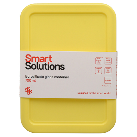 Контейнер для еды Smart Solutions стеклянный 700 мл желтый JV700RC