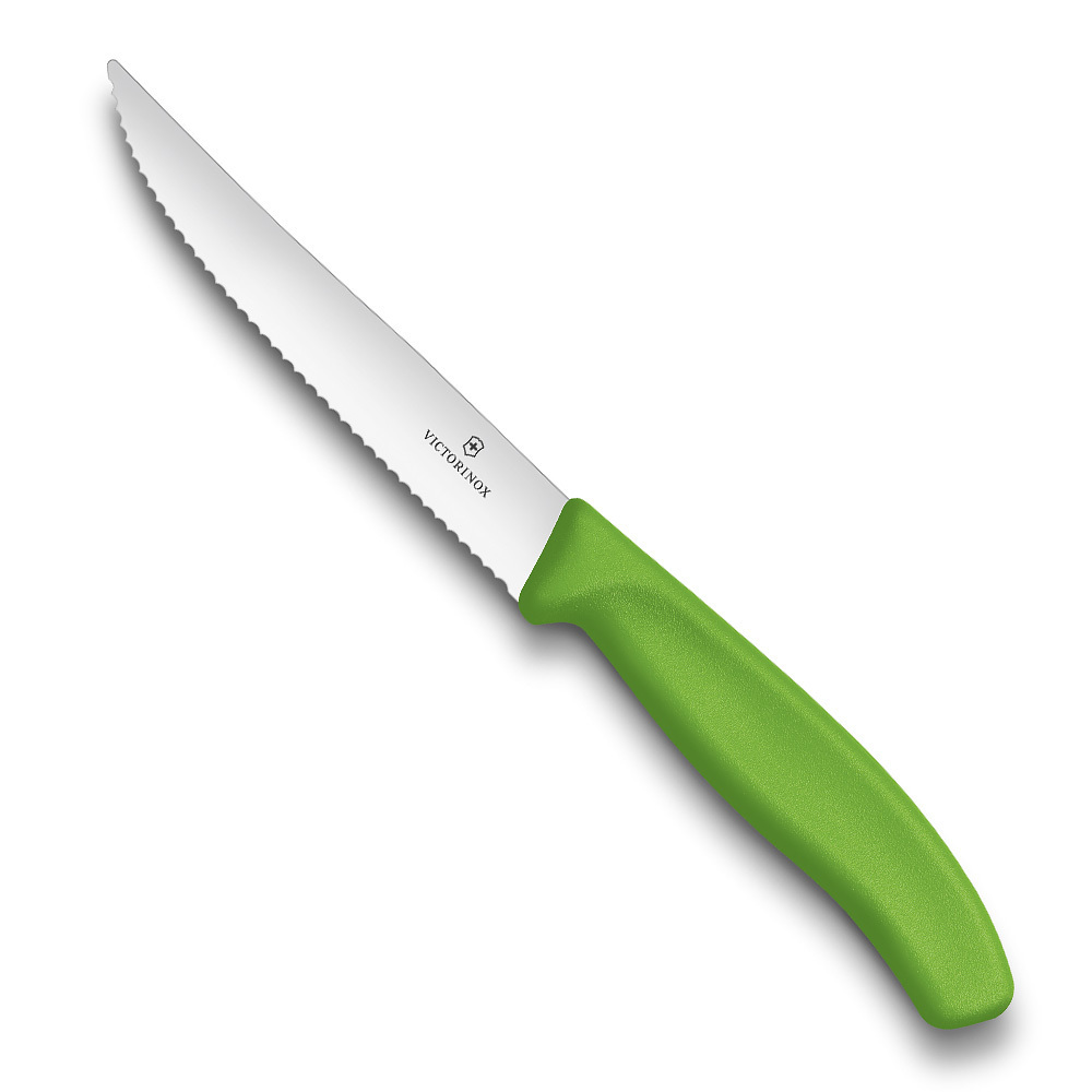 

Нож Victorinox для стейков и пиццы, 12 см волнистое, зеленый* 6.7936.12L4
