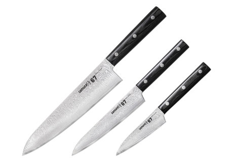 Набор из 3 кухонных стальных ножей 
