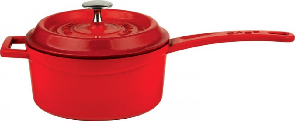 

Чугунный ковш с крышкой 16см (1,3л) LAVA RED LVYSOS16K2R