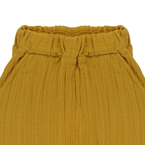 Штаны из хлопкового муслина горчичного цвета из коллекции Essential 12-18M Tkano TK20-KIDS-PNT0001