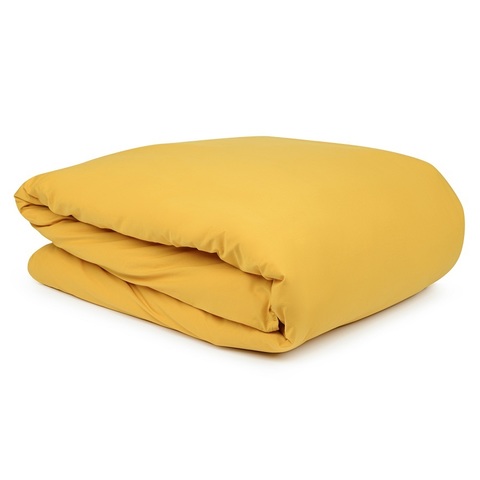 Комплект постельного белья полутораспальный горчичного цвета из органического стираного хлопка из коллекции Essential Tkano TK20-BLI0009