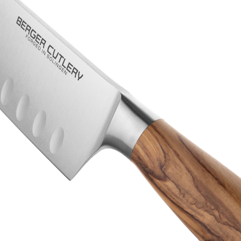 Нож кухонный Сантоку 16 см BERGER CUTLERY Ergo Line Olive арт. BC100916