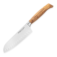 Нож кухонный Сантоку 16 см BERGER CUTLERY Ergo Line Olive арт. BC100916