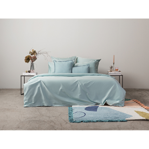 Комплект постельного белья полутораспальный из сатина голубого цвета из коллекции Essential Tkano TK20-DC0043
