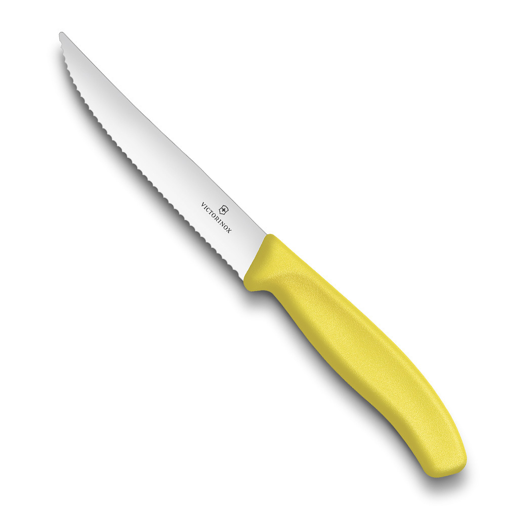 

Нож Victorinox для стейков и пиццы, 12 см волнистое, желтый* 6.7936.12L8