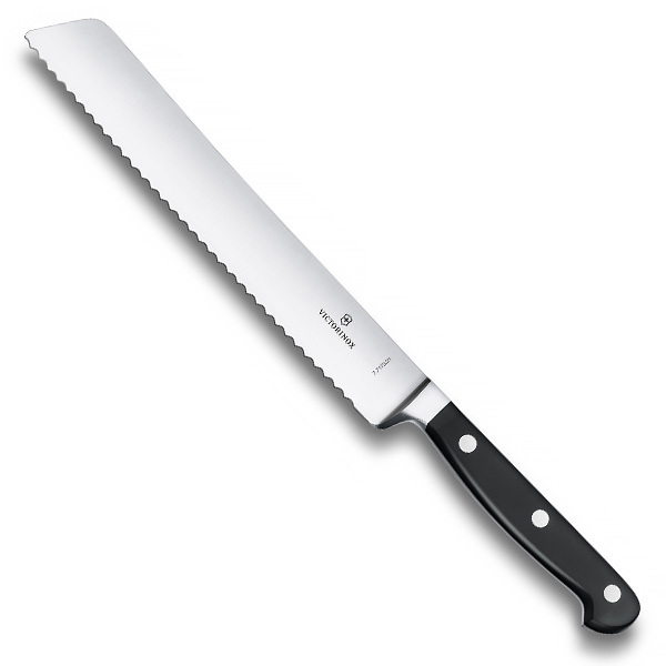 

Нож Victorinox для хлеба, кованый 21 см волнистое, черный 7.7173.21