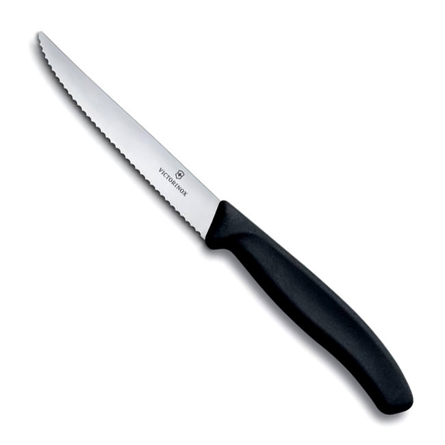 

Нож Victorinox для стейка 11 см волнистое, черный* 6.7233.20