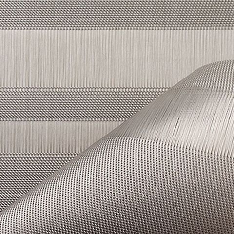 Салфетка подстановочная, жаккардовое плетение, винил, (36х48) Silver (100137-004) CHILEWICH Tuxedo stripe арт. 0201-TXST-SILV