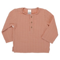 Рубашка из хлопкового муслина цвета пыльной розы из коллекции Essential 12-18M Tkano TK20-KIDS-SHI0011