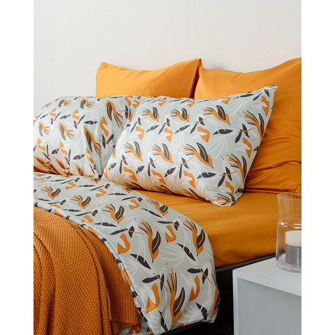 Комплект постельного белья полутораспальный из сатина с принтом Birds of Nile из коллекции Wild Tkano TK20-DC0002
