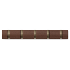 Вешалка настенная горизонтальная Flip 5 крючков коричневая Umbra 318850-1227