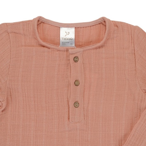Рубашка из хлопкового муслина цвета пыльной розы из коллекции Essential 12-18M Tkano TK20-KIDS-SHI0011