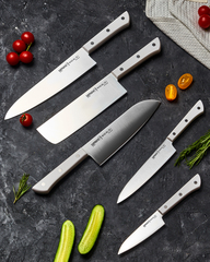 5 ножей Samura HARAKIRI White и браш-подставка (упакованы отдельно)