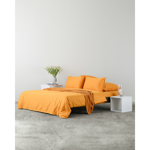 Комплект постельного белья полутораспальный из сатина цвета шафрана из коллекции Wild Tkano TK20-DC0007